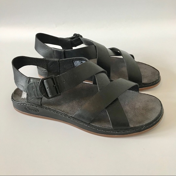 Chaco Shoes - Chaco | Wayfarer Black Leather Sandals
